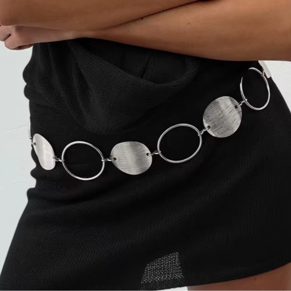 Metal Waist Gold Chain Belt Round Irregular Body Chain  Accessory Boho Belt 43”